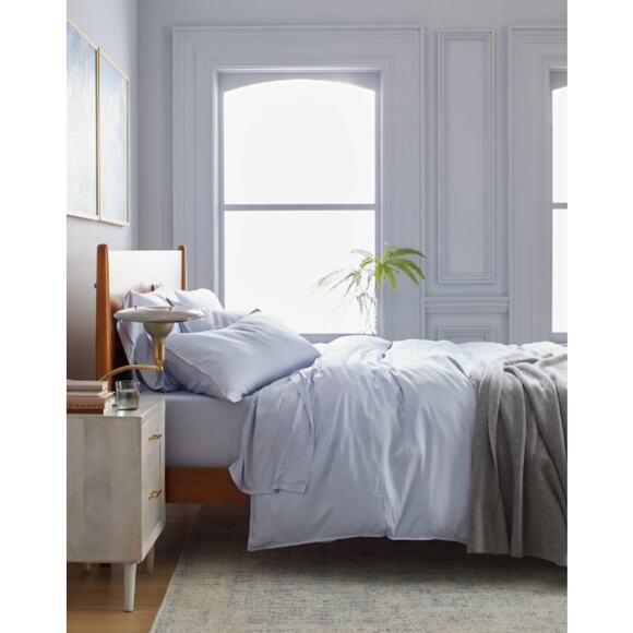 NWOT Quince Bamboo Duvet Cover Full/Queen Sky Blue - Picture 5 of 5